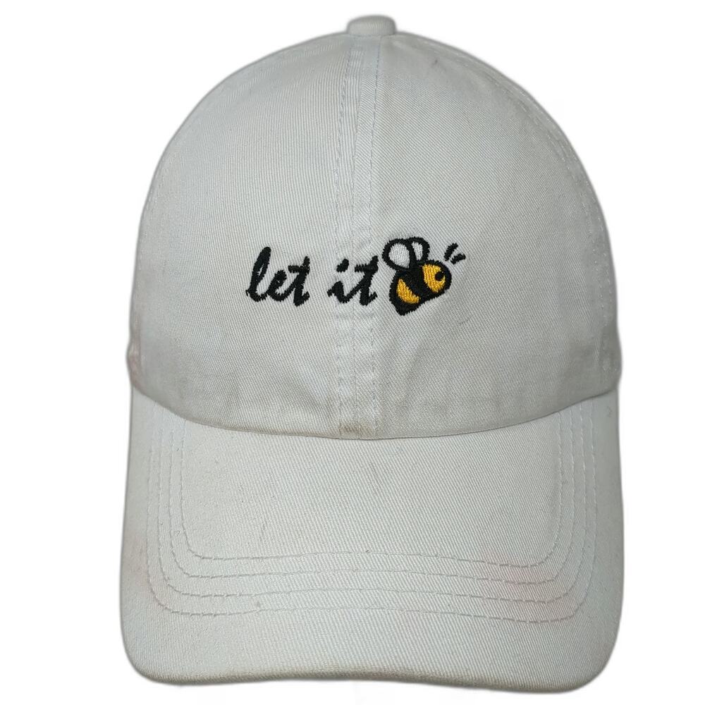 David and Young Baseball Cap White One Size Let It Bee Embroidered Slideback hat
